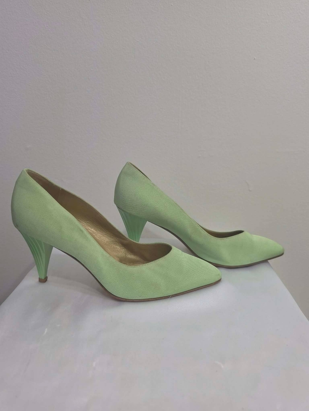 Versace Mint Green Pointed Toe Heels